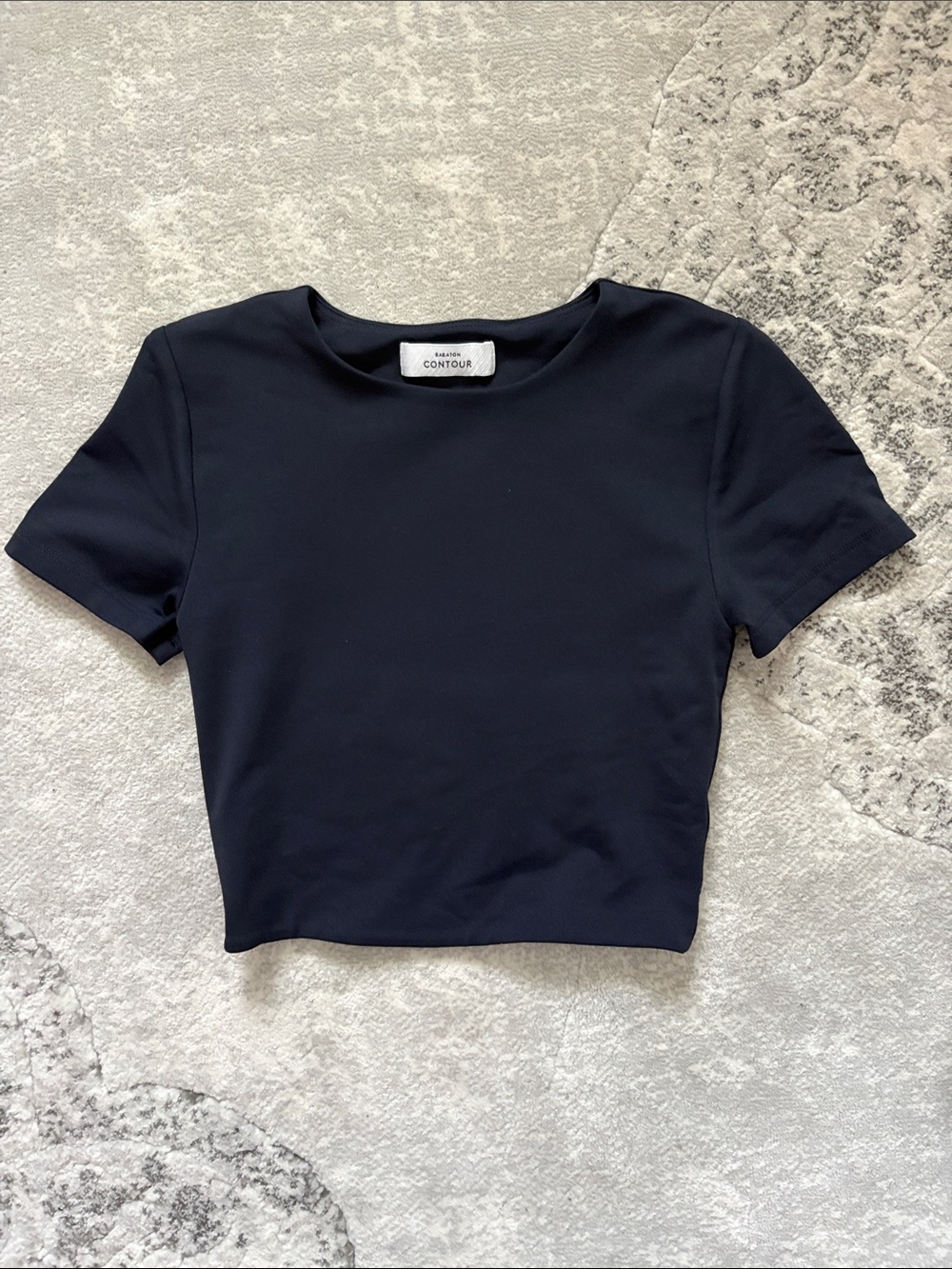 Aritzia Black Short Sleeve Crop Top